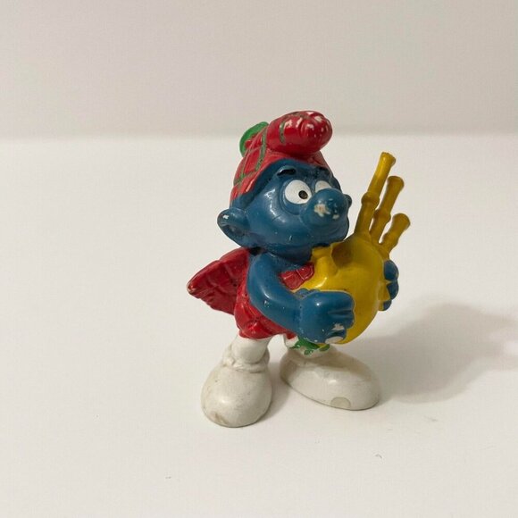Vtg Smurf Smurfs Peyo Germany Bully Scottish Bagpipe Toy Figure - Picture 10 of 14